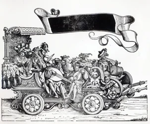 Scène de la procession triomphale de Maximilien, vers 1516-18